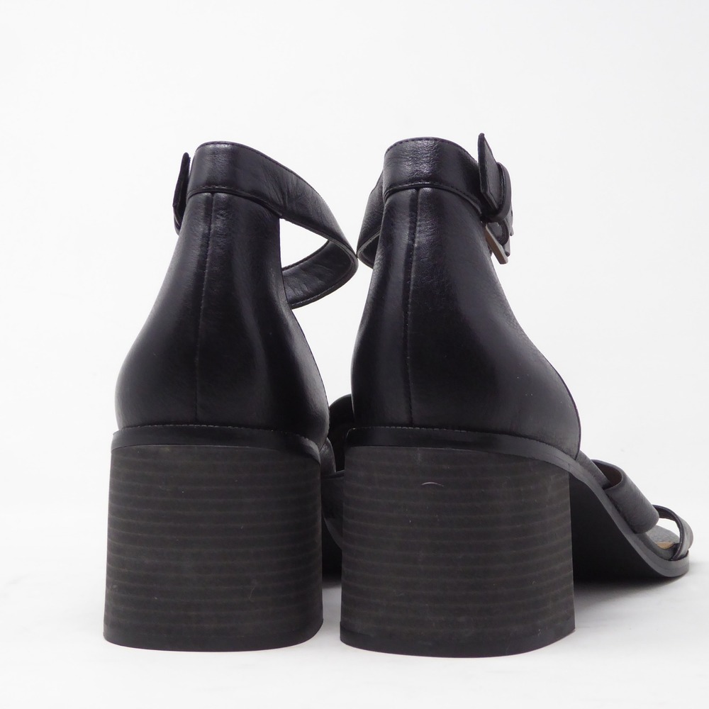 Vionic Womens Maia Sandals Knotted Black Leather Ankle Strap Block Heel 12W - Picture 5 of 8